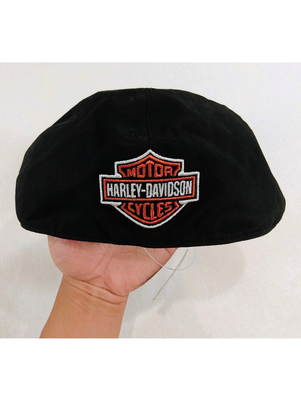 Harley-Davidson Black Cotton Newsboy Cap Hat XL Size